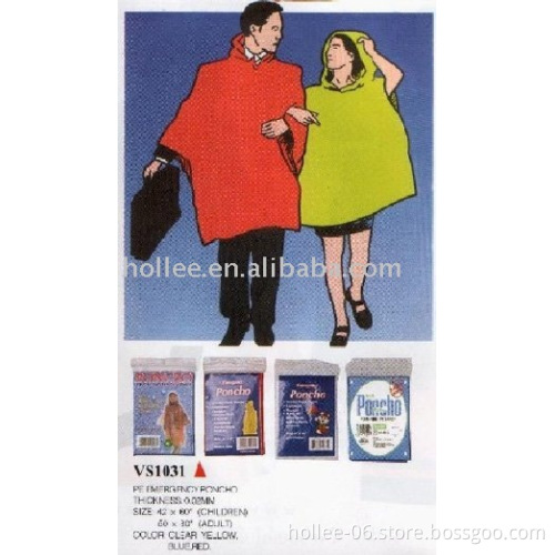 pe plastic rain poncho